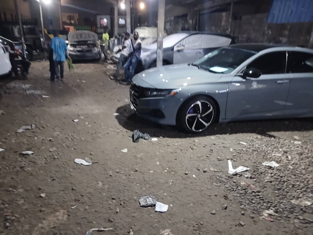 Cars parked at the Baah Auto Spraying workshop