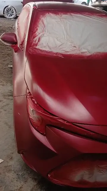 Walk around a red saloon with a fresh coat of paint